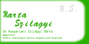 marta szilagyi business card