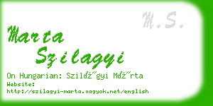 marta szilagyi business card